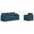 Set de canapea 2 pcs albastru 198 x 78 x 80 cm Catifea GartenMobel Dekor