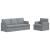 Set de canapea 2 pcs Gri deschis 201 x 80 x 85 cm țesătură GartenMobel Dekor