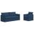 Set de canapea 2 pcs albastru 196 x 82 x 85 cm Țesătură GartenMobel Dekor