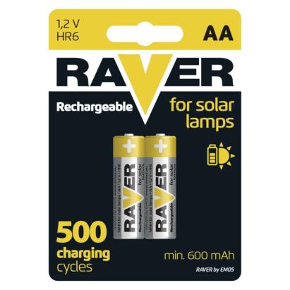 Baterii AA Raver Solar HR6 reîncărcabile 600 mAh, set 2 bucăți