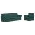 Set de canapea 2 pcs Verde închis 245 x 82 x 80 cm țesătură GartenMobel Dekor