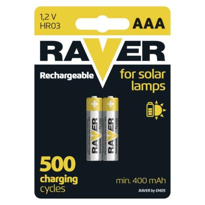 Baterii AAA Raver Solar reincarcabile HR03, 400 mAh, 2 buc