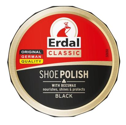 Cremă pentru pantofi din piele Erdal neagră, cu ceară de albine, 55 ml