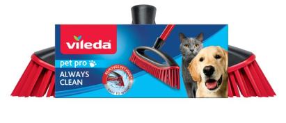Mătură Vileda Always Clean Pet Pro cu peri moi din cauciuc