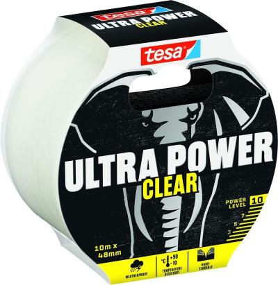 Bandă transparentă pentru reparații Tesa Ultra Power Clear, 48 mm x 10 m