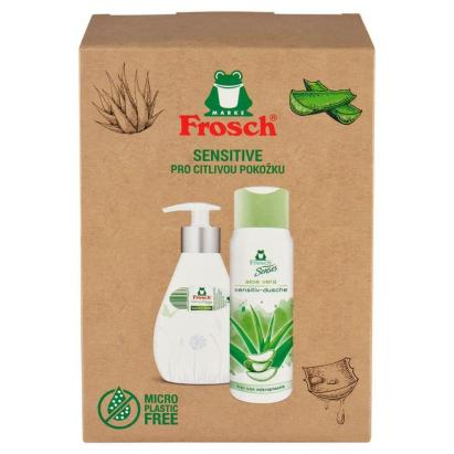 Set cadou Frosch Sensitive Aloe Vera gel de dus si sapun lichid 2x300 ml