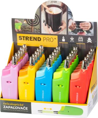 Aprinzator telescopic pe gaz Strend Pro, reglaj flacara, diverse culori