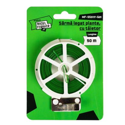 Sârmă pentru legat plante Micul Fermier, 50 m, cu tăietor integrat