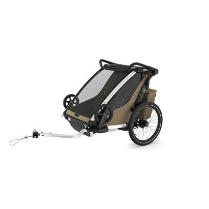 Cărucior multisport dublu Thule Chariot Cross 2, kaki Faded
