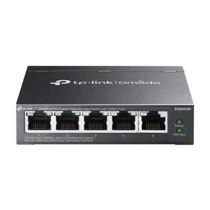 Switch PoE Gigabit TP-Link Omada ES205GP, 4 porturi PoE+, 65W