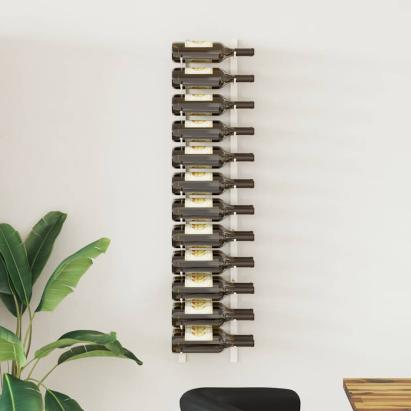 Suport sticle de vin, de perete, 24 sticle, alb, fier GartenMobel Dekor