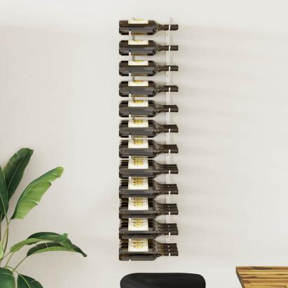 Suport sticle de vin montat pe perete, 36 sticle, alb, fier GartenMobel Dekor