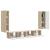 Set Dulap pentru Televizor Montat pe Perete 4 pcs Stejar Sonoma GartenMobel Dekor