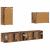 Set Dulap pentru Televizor Montat pe Perete 4 pcs Lemn vechi GartenMobel Dekor