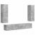 Set comodă TV Pe perete 3 pcs Gri din beton Lemn compozit GartenMobel Dekor