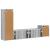 Set comodă TV Pe perete 4 pcs Gri Sonoma Lemn compozit GartenMobel Dekor