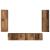 Set comodă TV Pe perete 4 pcs Lemn vechi Lemn compozit GartenMobel Dekor