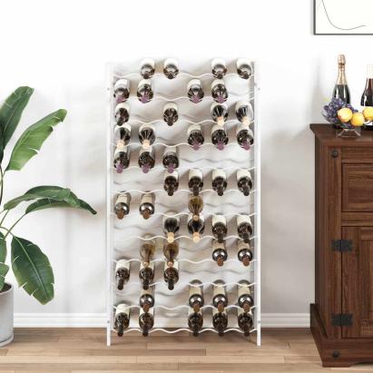 Suport sticle de vin pentru 72 sticle,alb, metal GartenMobel Dekor