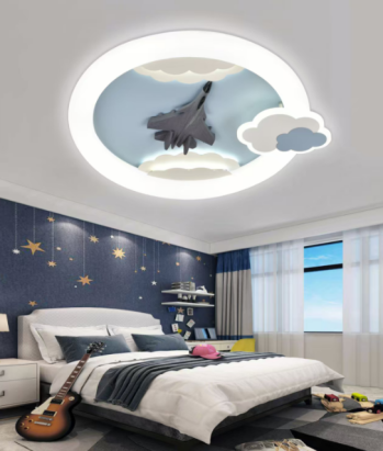 Lustră LED pentru copii cu telecomandă 72W, 50 cm, lumină reglabilă, albastru