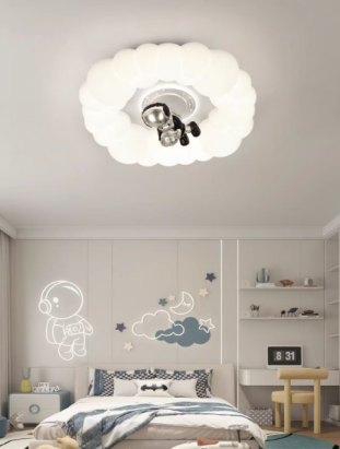 Lustra LED alba cu telecomanda 75W, diametru 50 cm, lumina reglabila