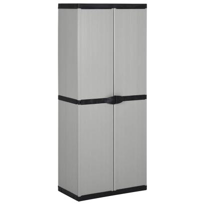 Dulap de depozitare grădină cu 3 rafturi gri/negru 68x40x168 cm GartenMobel Dekor