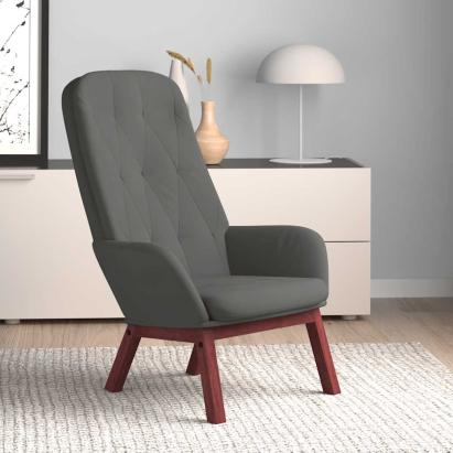 Scaun de relaxare, gri închis, catifea GartenMobel Dekor