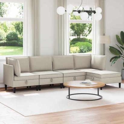 Set de mobilier pentru living 5 pcs Ovăz Țesătură GartenMobel Dekor