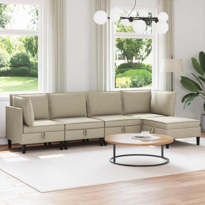 Set de mobilier pentru living 5 pcs Nisipiu Țesătură GartenMobel Dekor