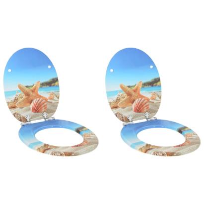 Capac de toaletă cu închidere lentă 2 pcs Scoica Mării GartenMobel Dekor