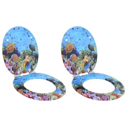 Capac de toaletă cu închidere lentă 2 pcs 44 x 38 cm Placă MDF GartenMobel Dekor