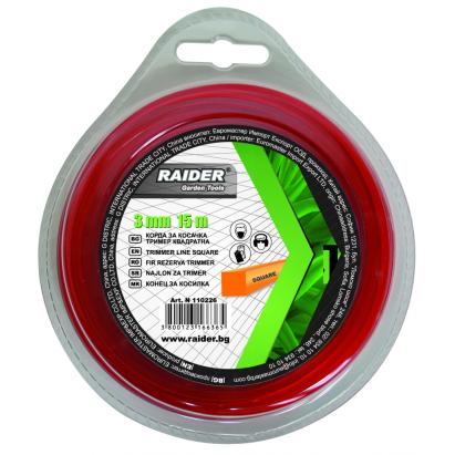 Fir pentru trimmer pătrat 3 mm, 15 m, rezistent la uzură