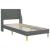 Cadru de pat cu saltea cu headboard Gri 90 x 190 cm Poliester GartenMobel Dekor