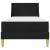 Cadru de pat cu saltea cu headboard Negru 90 x 200 cm Poliester GartenMobel Dekor
