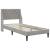 Cadru de pat cu saltea Gri deschis 90 x 190 cm Catifea GartenMobel Dekor