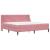 Cadru de pat cu saltea cu saltea Roz 200 x 200 cm Catifea GartenMobel Dekor