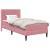 Cadru de pat cu saltea cu headboard Roz 90 x 190 cm Catifea GartenMobel Dekor