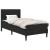 Cadru de pat cu saltea cu headboard Negru 90 x 190 cm Catifea GartenMobel Dekor