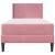 Cadru de pat cu saltea cu headboard Roz 90 x 200 cm Catifea GartenMobel Dekor