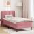 Cadru de pat cu saltea cu headboard Roz 90 x 200 cm Catifea GartenMobel Dekor