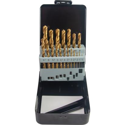 Set burghie pentru metal HSS TiN 1-10 mm, 19 piese, Gadget