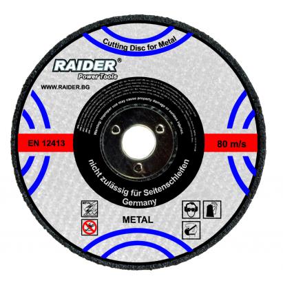 Disc pentru tăiere metal Raider 115x1.6x22.2 mm, pentru oțel și profile