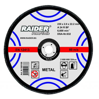 Disc pentru tăiere metal 230x2x22,2 mm Raider Power Tools