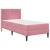 Cadru de pat cu saltea cu headboard Roz 100 x 200 cm Catifea GartenMobel Dekor