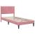 Cadru de pat cu saltea cu headboard Roz 100 x 200 cm Catifea GartenMobel Dekor