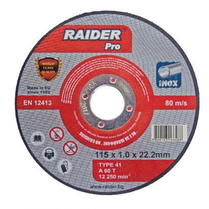 Disc pentru tăiere inox 115x1.0x22.2 mm Raider Pro RDP