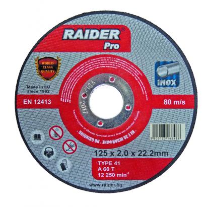 Disc pentru tăiere metal și inox Raider Pro 125 x 2,0 x 22,2 mm