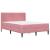 Cadru de pat cu saltea cu headboard Roz 120 x 190 cm Catifea GartenMobel Dekor