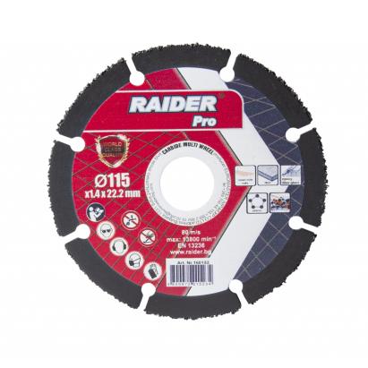 Disc debitare multmaterial cu carbura pentru polizor 115x22,2 mm Raider Pro