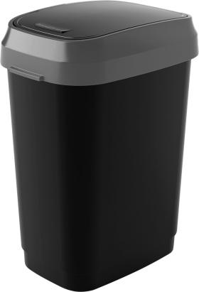 Coș de gunoi KIS Dual Swing M 25 litri, negru, cu capac rabatabil