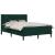Cadru de pat cu saltea Verde închis 140 x 200 cm Catifea GartenMobel Dekor